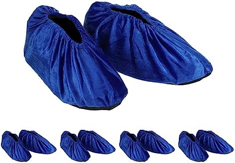 PATIKIL Shoe Covers, 5 Pairs Reusable Non Slip Shoe Protector Covers Washable Thickened Shoe Cover for Indoors Laboratory Household Office, Blue Deals